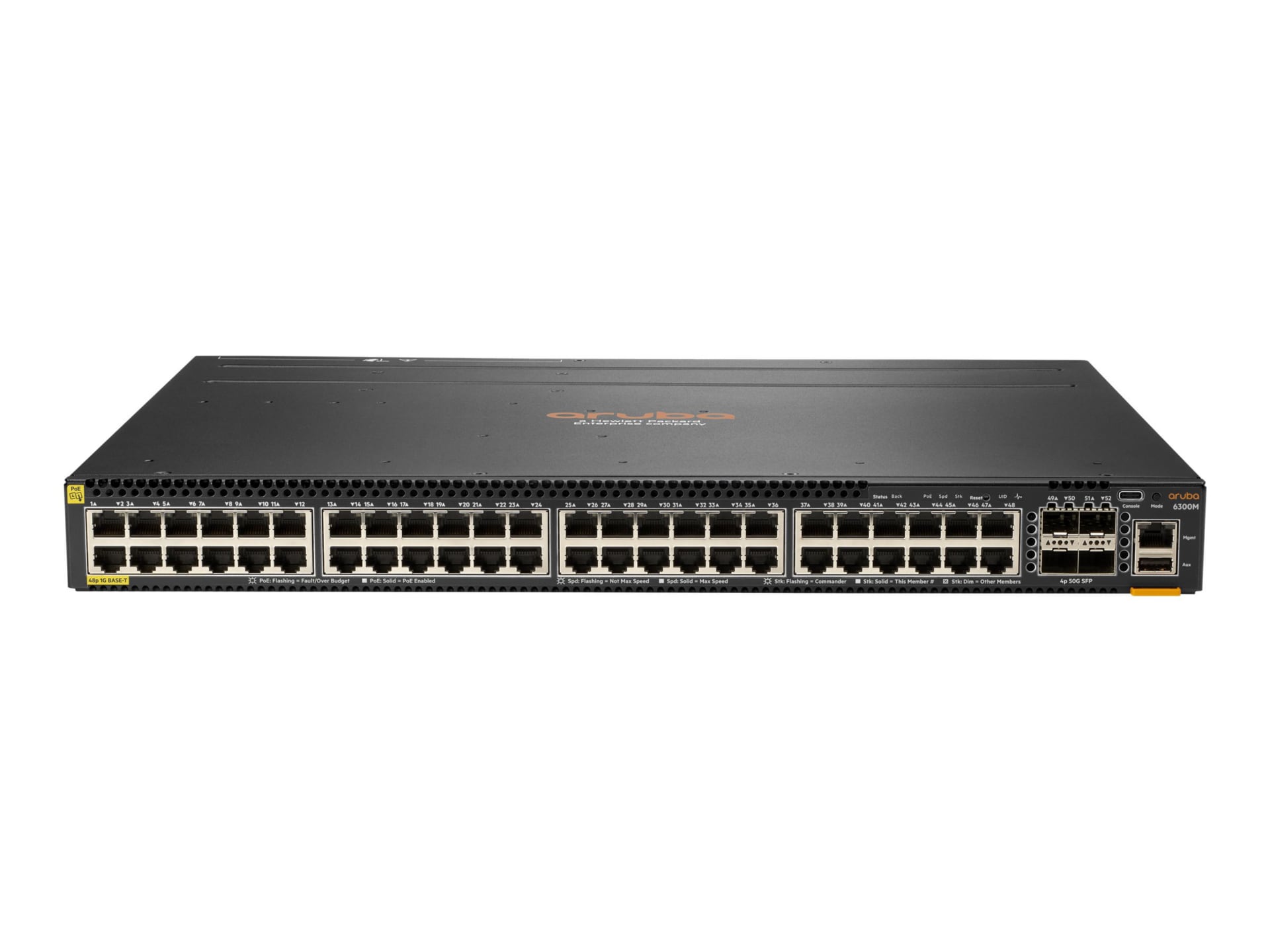 HPE Aruba 6300M 48-Port 1GbE Class 4 PoE and 4-Port SFP56 Switch