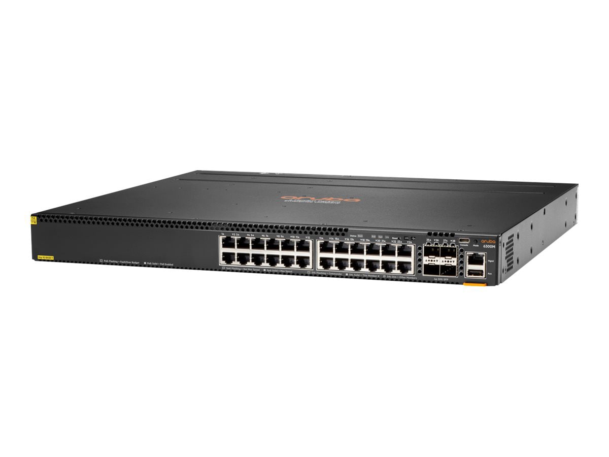 HPE Aruba 6300M 24-Port 1GbE Class 4 PoE and 4-Port SFP56 Switch