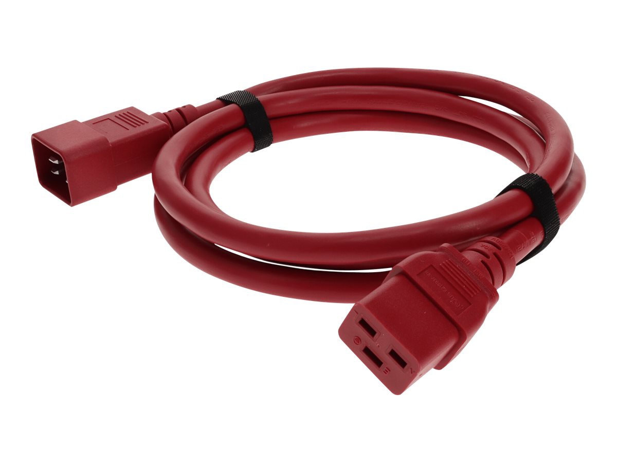 Proline 6ft C19 Female to C20 Male 12AWG 100-250V at 20A Red Power Cable