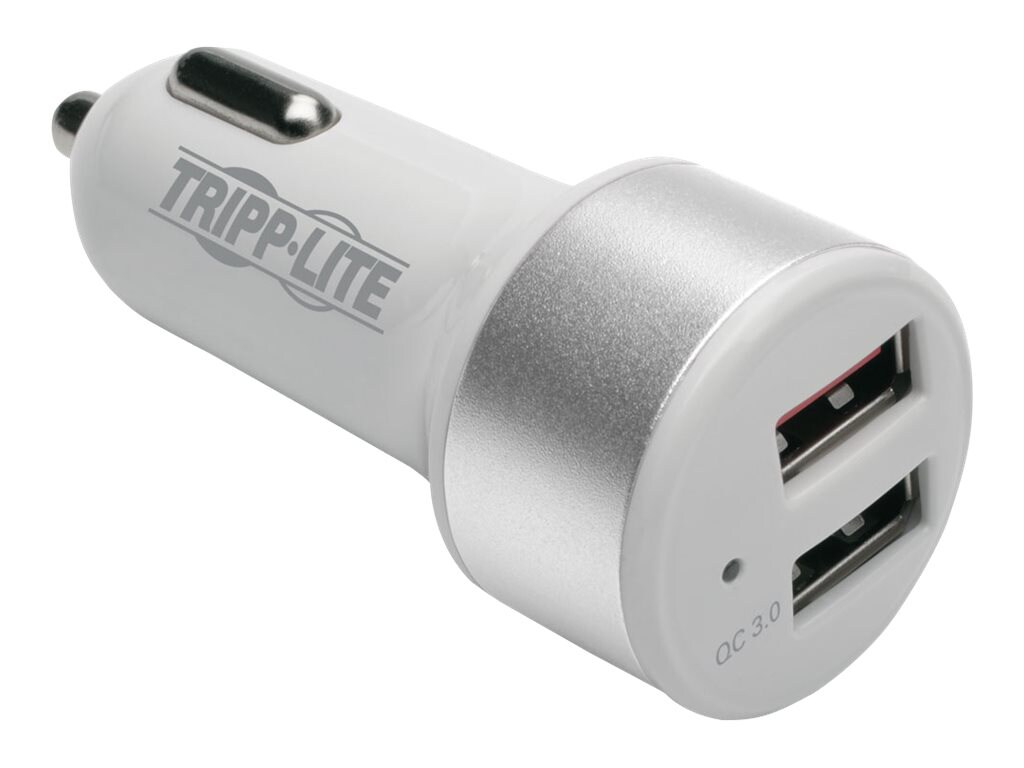 Tripp Lite Dual USB Car Charger w/ Quick Charge 3.0 for Tablets Smartphones