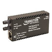 Transition Networks Stand-Alone Mini Fast Ethernet Media Converter - fiber
