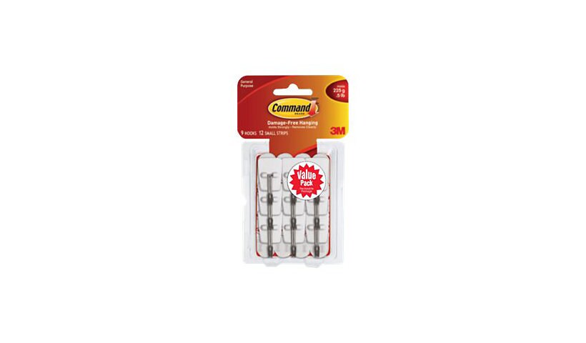Command Small Value Pack 17067-VP - self-adhesive hook - white (pack of 9)