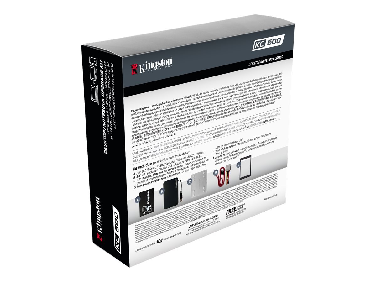 Thumbnail 6 of 6 for Kingston KC600 Desktop/Notebook Upgrade Kit - SSD - 1.024 TB - SATA 6Gb/s