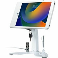 CTA Dual Security Kiosk Stand w/ Locking Case and Cable for iPad 7-9 & More