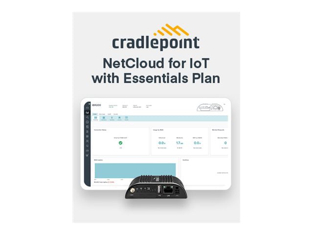 Cradlepoint NetCloud Essentials for IoT Gateways - subscription license (5 years) - 1 license - with IBR200 router with