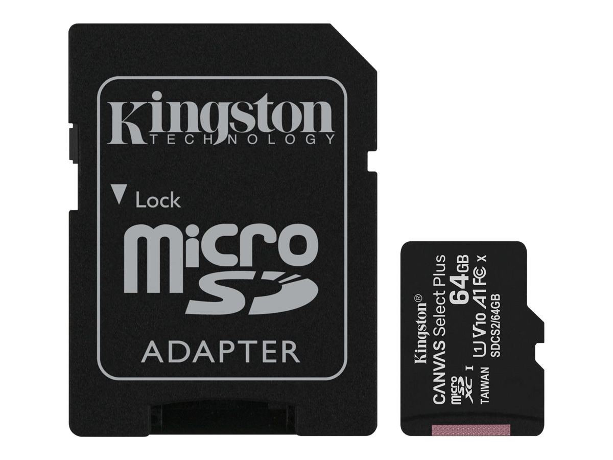 Kingston Canvas Select Plus - flash memory card - 64 GB - microSDXC UHS-I