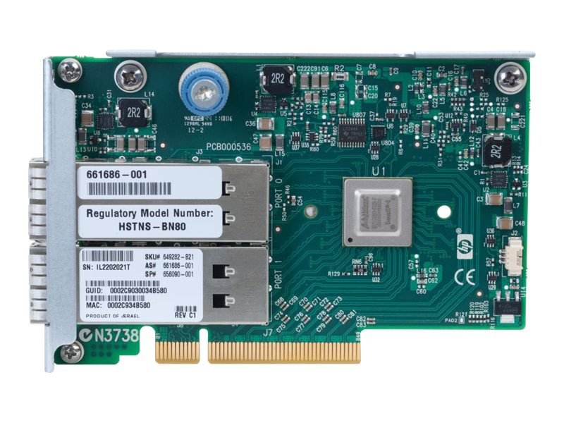 HPE InfiniBand FDR/EN 10/40Gb Dual Port 544FLR-QSFP - network adapter - PCIe 3.0 x8 - 40Gb Ethernet / Infiniband FDR