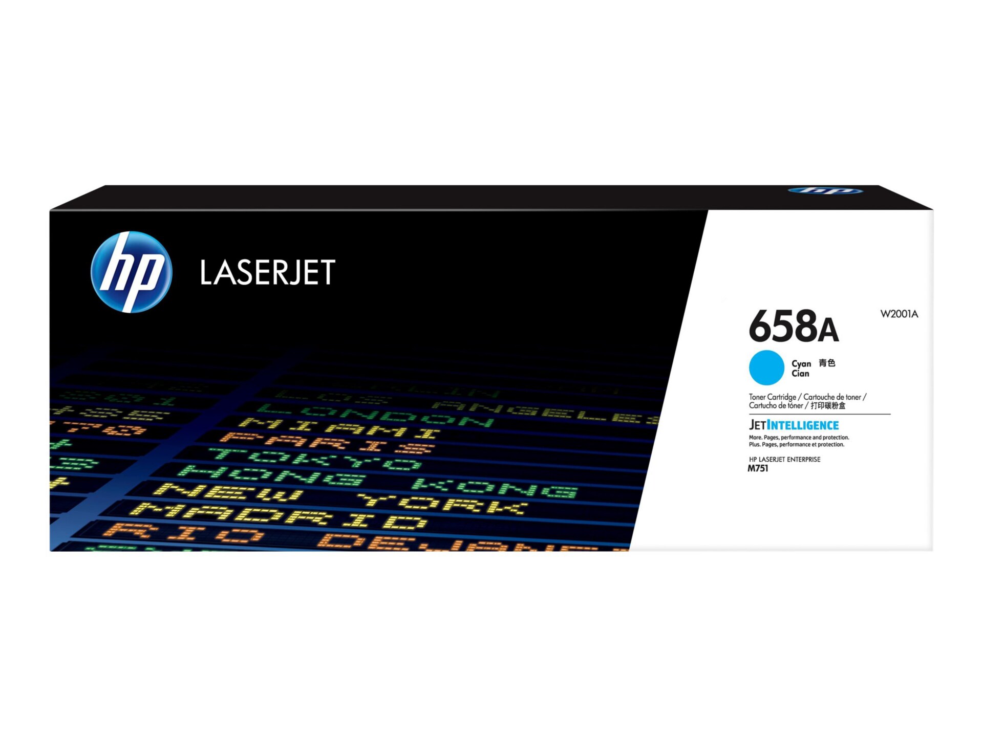 HP 658A (W2001A) Original Standard Yield Laser Toner Cartridge - Cyan - 1 E