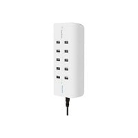 Barre d’alimentation de station de recharge USB Belkin RockStar à 10 ports - blanc