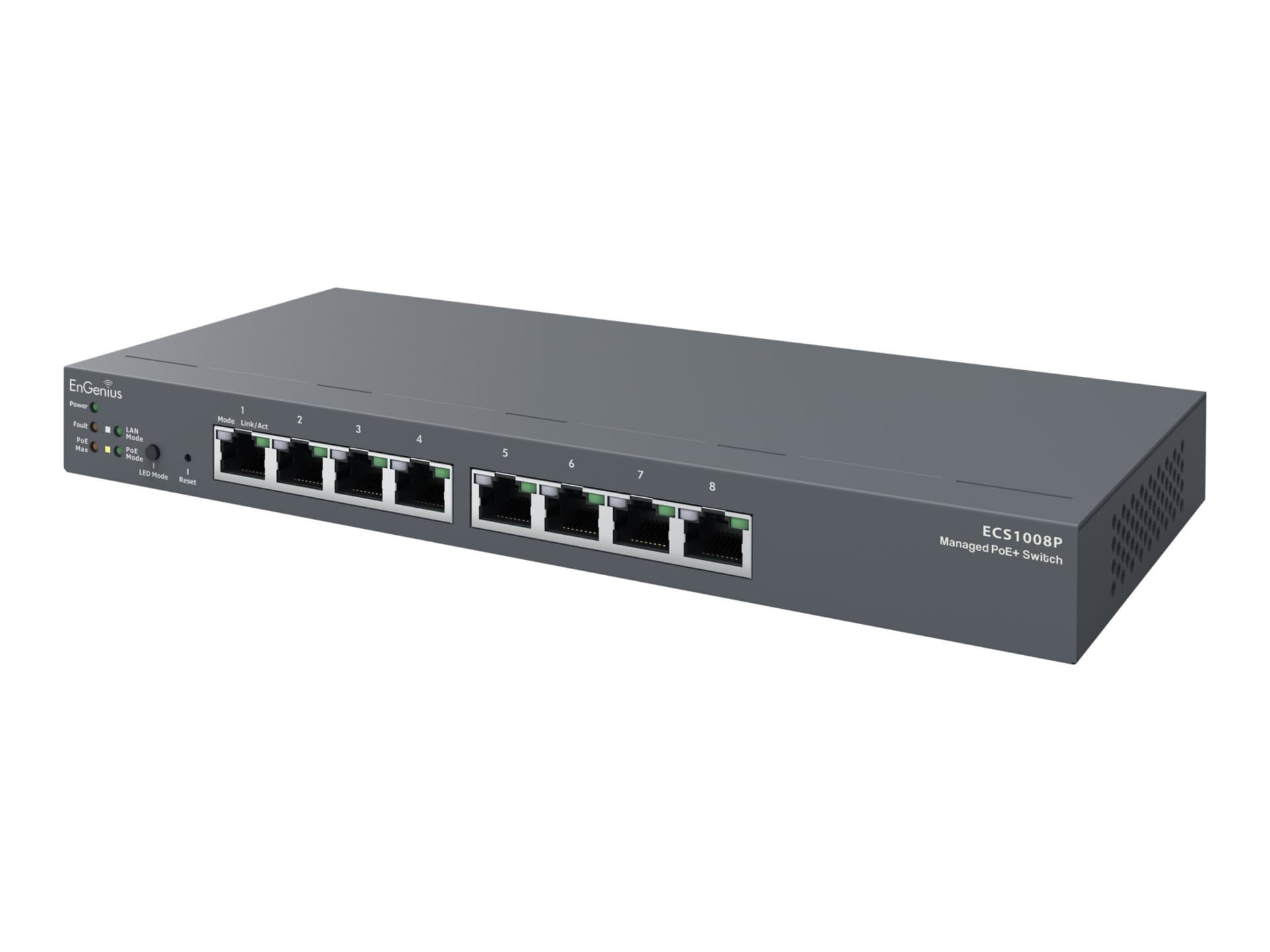 EnGenius Cloud Switch Series ECS1008P - switch - 8 ports - managed