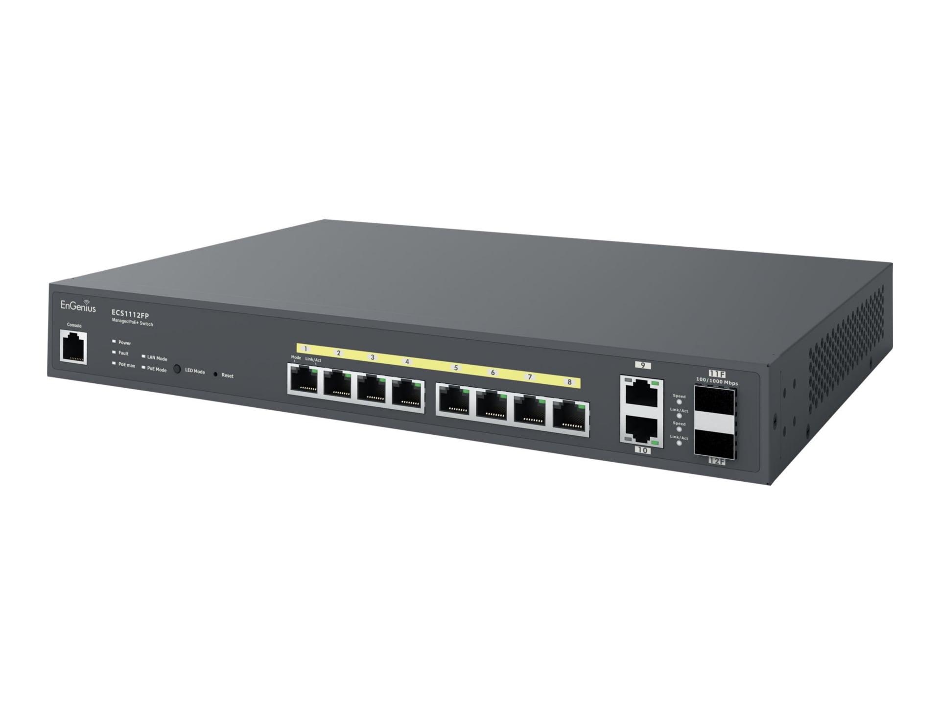 EnGenius Cloud Switch Series ECS1112FP - switch - 8 ports - managed - rack-mountable