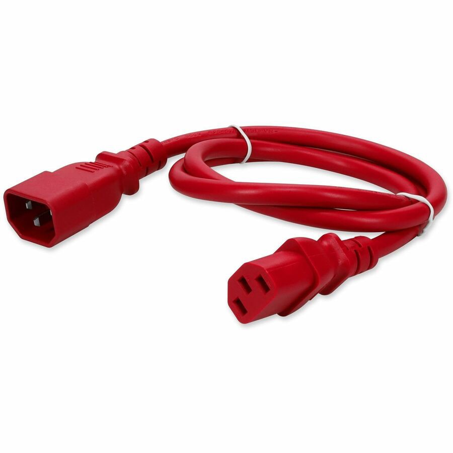 Proline 10ft C13 Female to C14 Male 14AWG 100-250V at 15A Red Power Cable