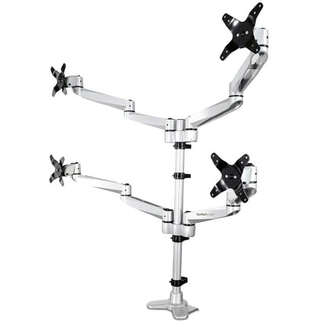 StarTech.com Desk Mount Quad Monitor Arm, VESA Displays up to 30" (24.8lb/1