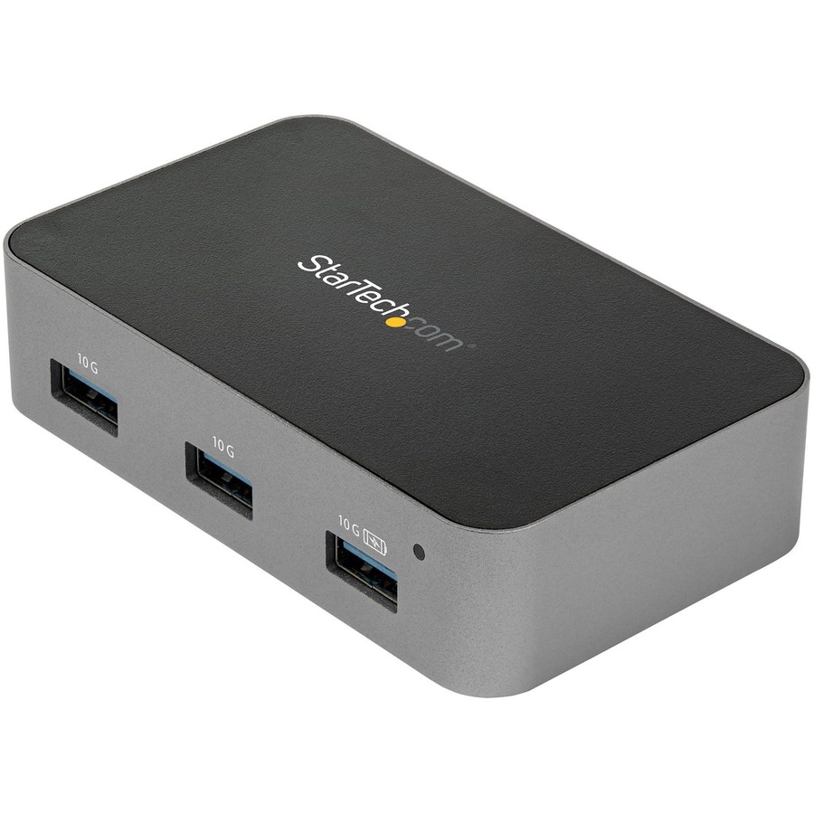 StarTech.com 4 Port USB C Hub with Power Adapter, USB 3.2 Gen 2 (10Gbps), 4x USB Type A, Self Powered, Fast Charge Port,
