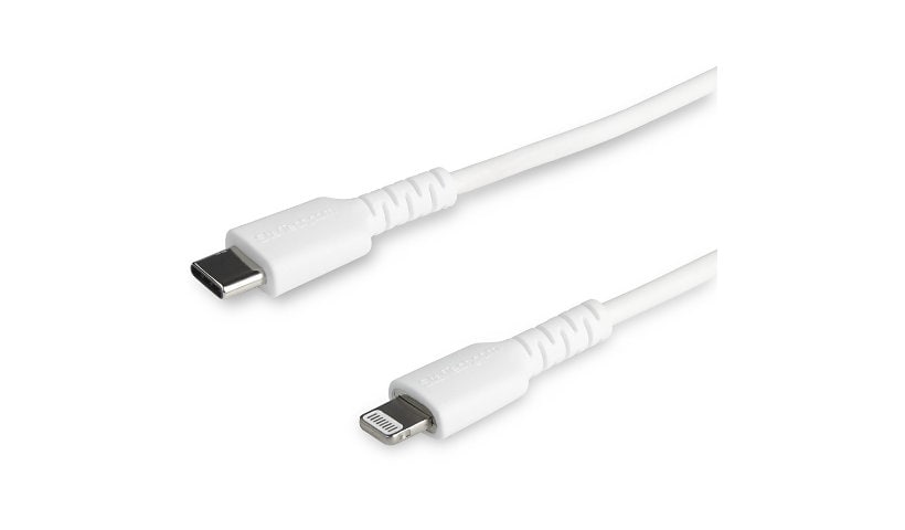 StarTech.com 3 foot/1m Durable USB-C to Lightning Cable, White MFi Certified iPhone Charging Cord