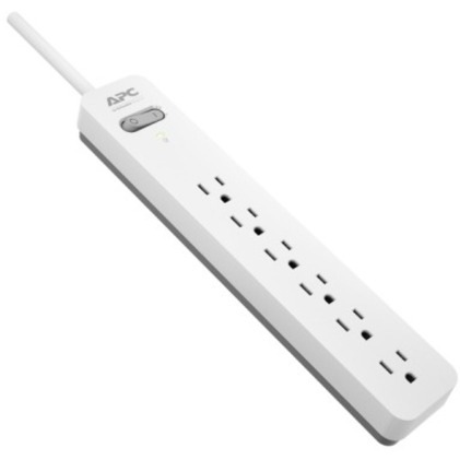 APC by Schneider Electric Essential SurgeArrest 6 Outlet 6 Foot Cord 120V, White and Grey