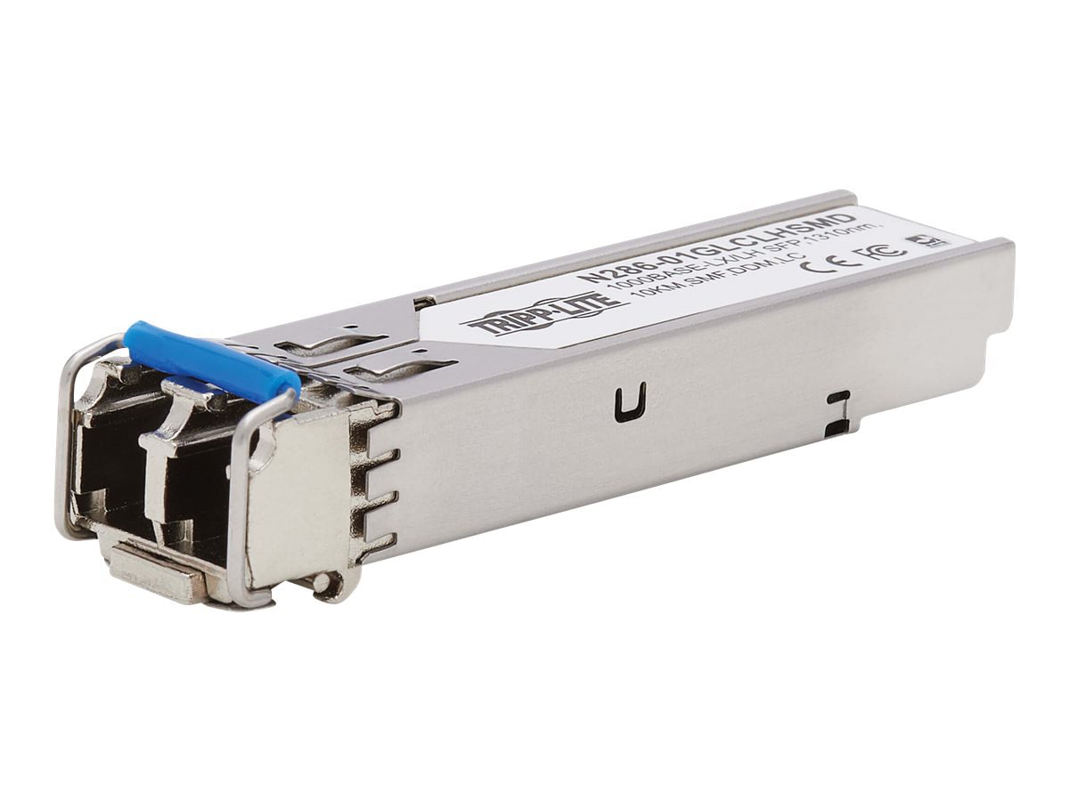 Tripp Lite Cisco-Compatible GLC-LH-SMD SFP Transceiver - 10/100/1000Base-LX/LH, DDM, SMF, LC, 1310 nm, 10 km - SFP