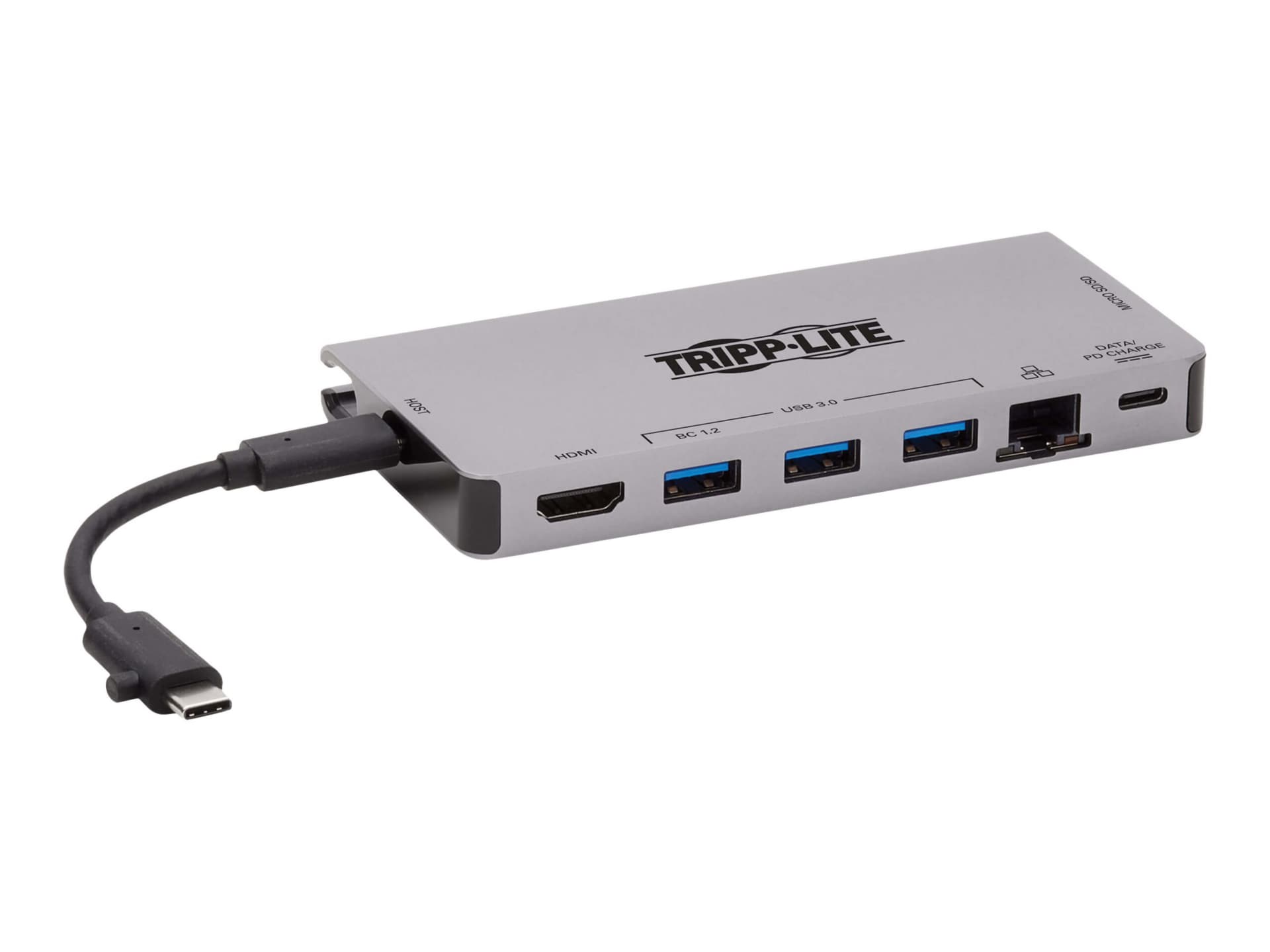 Eaton Tripp Lite Series USB C Docking Station USB Hub 4k w/ HDMI, Gbe Gigabit Ethernet, SD Card Reader, PD Charging -