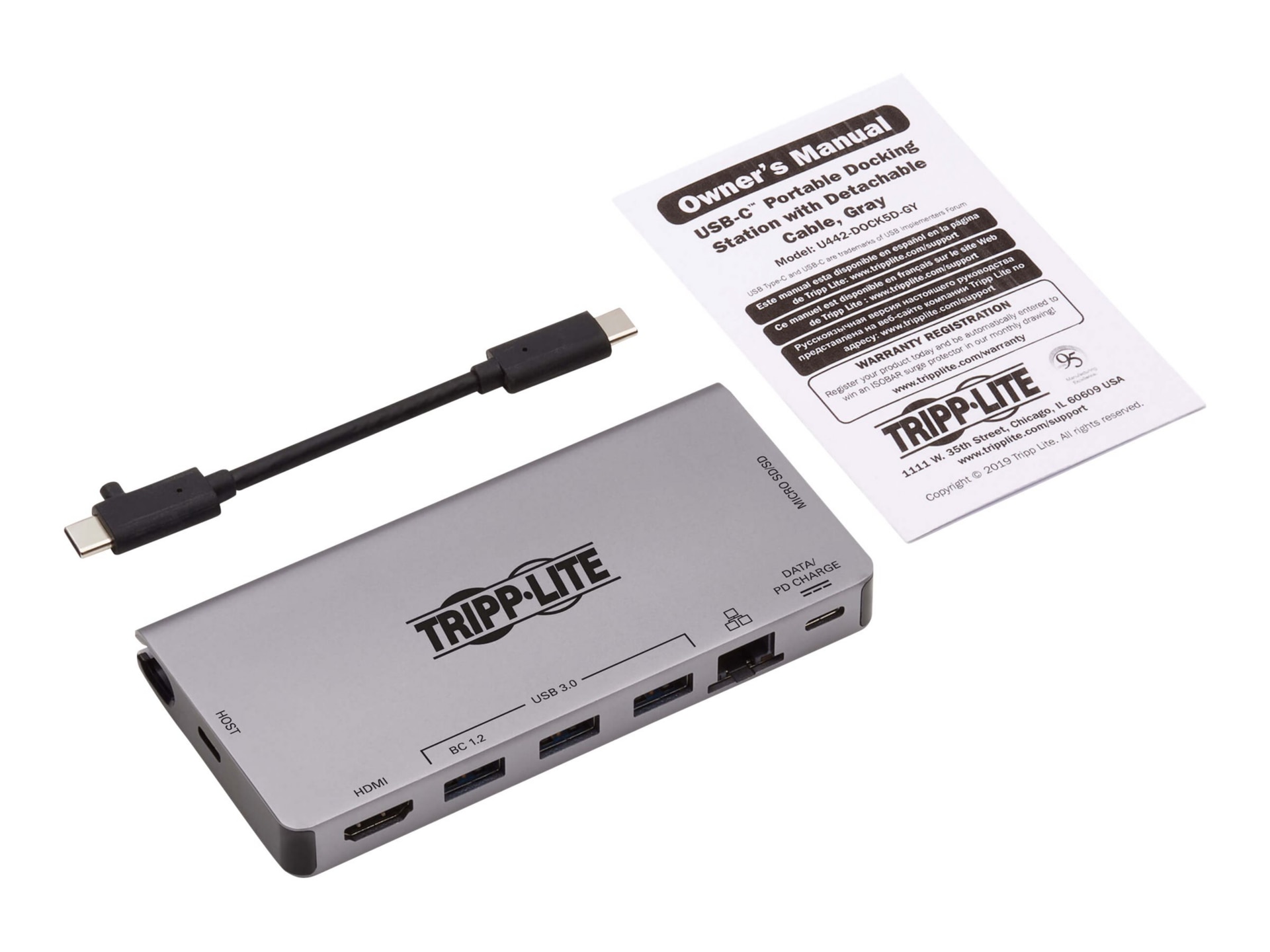 Thumbnail 6 of 13 for Eaton Tripp Lite Series USB C Docking Station USB Hub 4k w/ HDMI, Gbe Gigabit Ethernet, SD Card Reader, PD Charging -