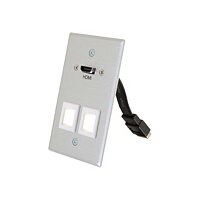 C2G HDMI Pass Through Single Gang Wall Plate with two Keystones - mounting