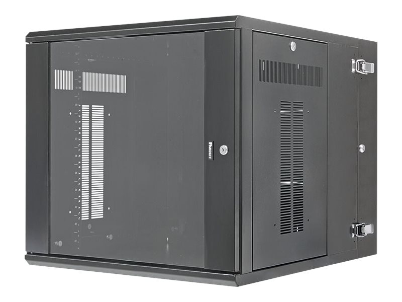Panduit Wall Mount Cabinet, 12RU, 30" Depth, Windowed Door, Black