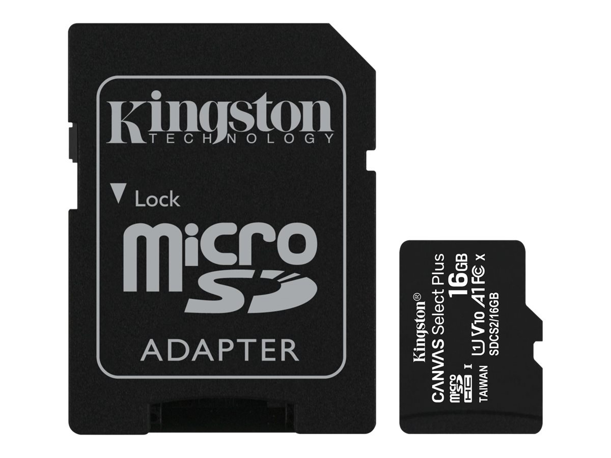 Kingston Canvas Select Plus - flash memory card - 16 GB - microSDHC UHS-I