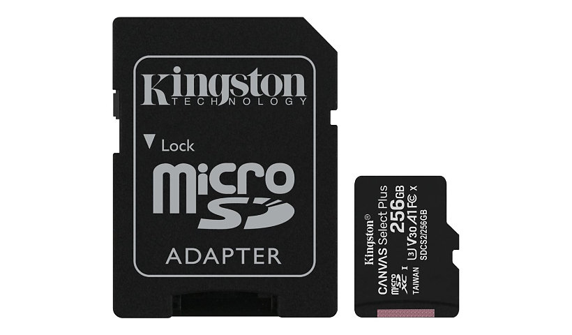 Kingston Canvas Select Plus - flash memory card - 256 GB - microSDXC UHS-I