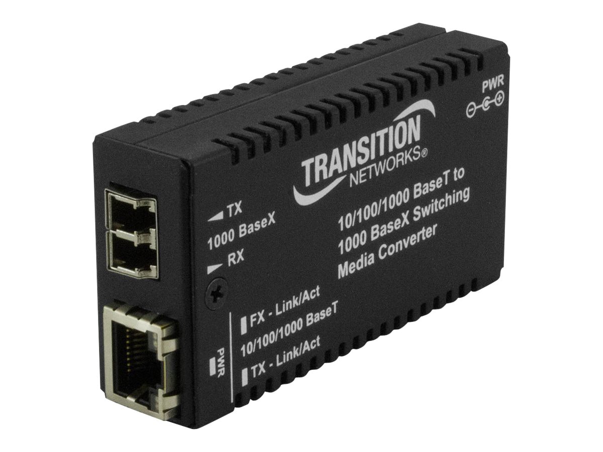 Transition Networks Mini Gigabit Ethernet Media Converter - fiber media converter - 10Mb LAN, 100Mb LAN, GigE