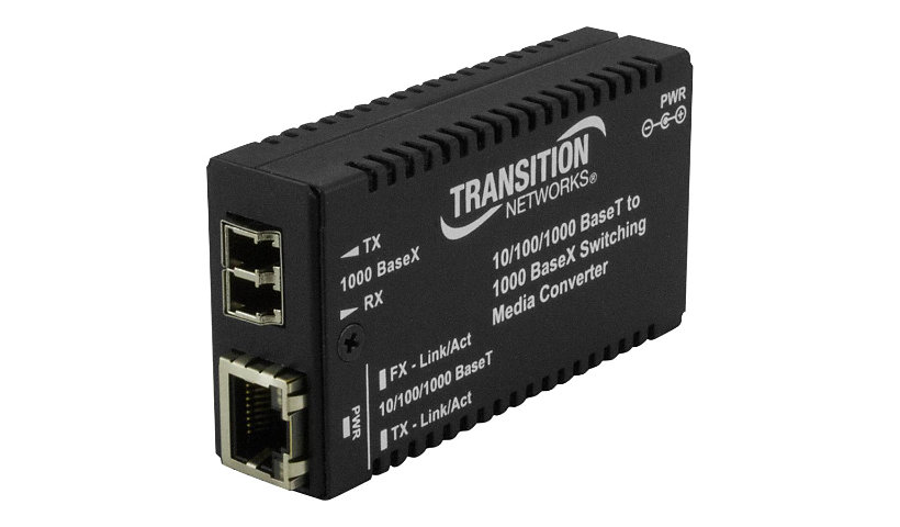 Transition Networks Mini Gigabit Ethernet Media Converter - fiber media converter - 10Mb LAN, 100Mb LAN, GigE