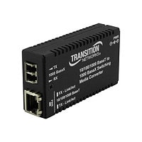 Transition Networks Mini Gigabit Ethernet Media Converter - fiber media converter - 10Mb LAN, 100Mb LAN, GigE