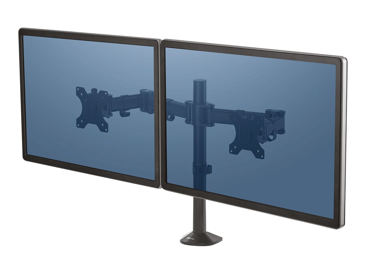 Fellowes Reflex Dual Monitor Arm mounting kit - adjustable arm - for 2 monitors - black, RAL 9017