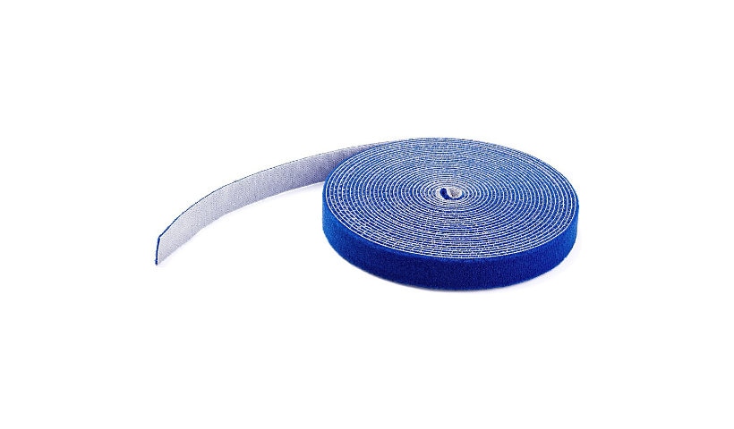 StarTech.com 25ft Hook and Loop Tape Roll Industrial Reusable Cable Ties/Wraps/Fastener/Straps Blue