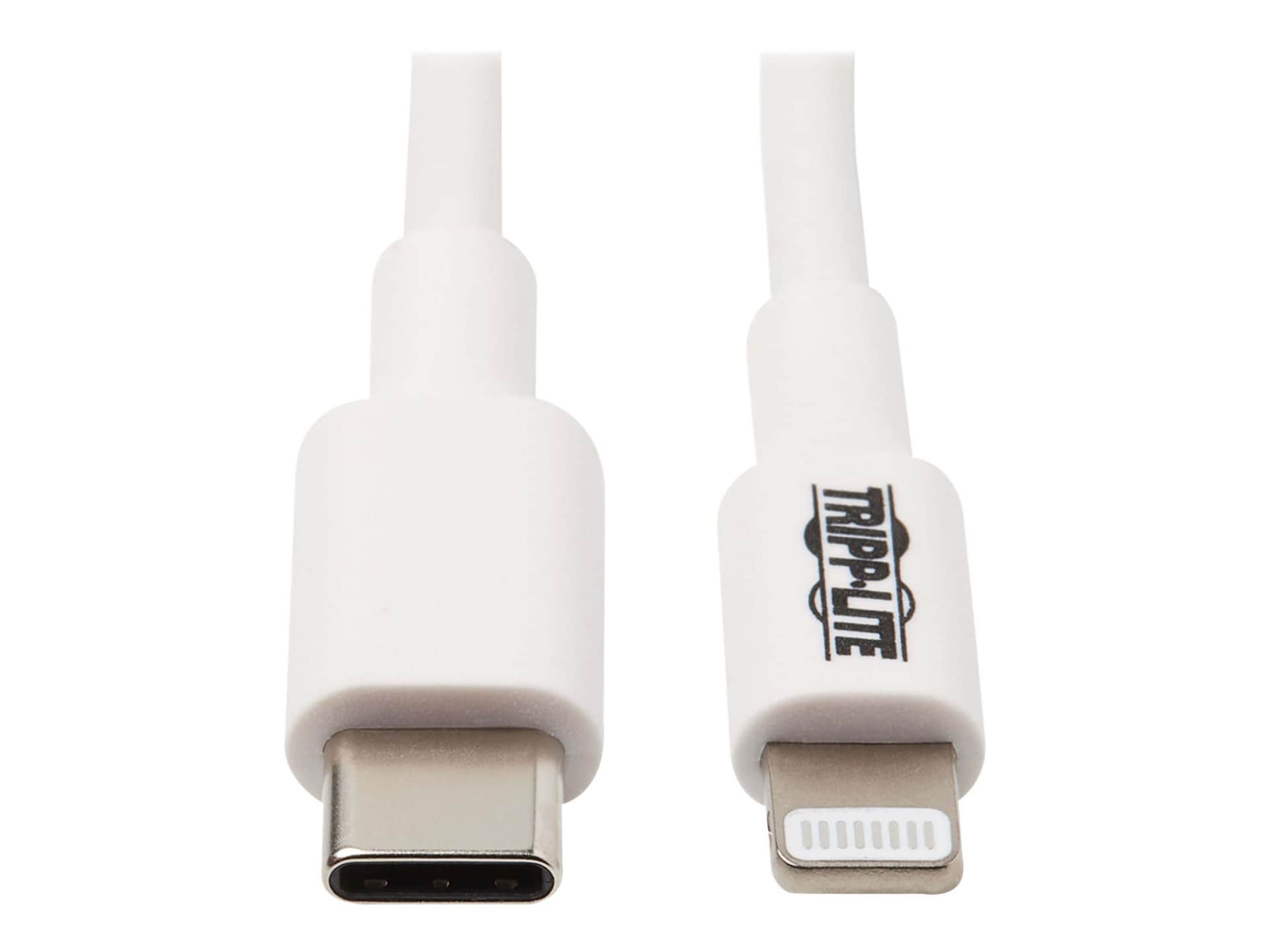 Eaton Tripp Lite Series USB-C to Lightning Sync/Charge Cable (M/M), MFi Certified, White, 3 ft. (0.9 m) - USB cable - 24