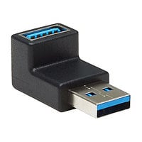 Tripp Lite USB 3.0 SuperSpeed Adapter - USB-A to USB-A, M/F, Down Angle, Black - USB adapter