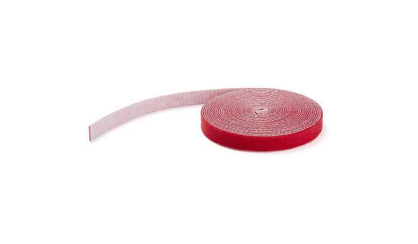 StarTech.com 100ft Hook and Loop Tape Roll Industrial Reusable Cable Ties/Wraps/Fastener/Straps Red