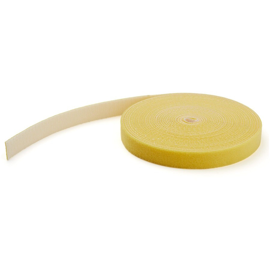 StarTech.com 100ft Hook and Loop Tape Roll Industrial Reusable Cable Ties/Wrap/Fastener/Strap Yellow