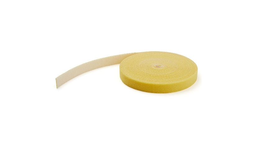 StarTech.com 100ft Hook and Loop Tape Roll Industrial Reusable Cable Ties/Wrap/Fastener/Strap Yellow