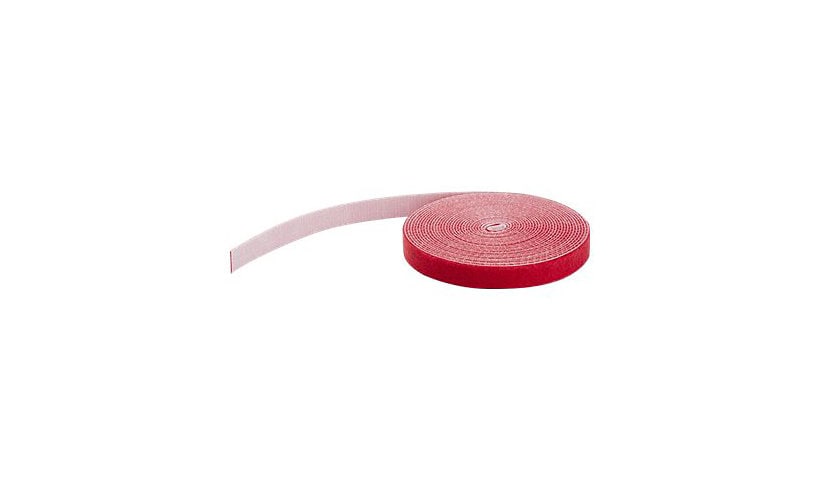 StarTech.com 25ft Hook and Loop Tape Roll Reusable Cable Ties/Wraps - Red
