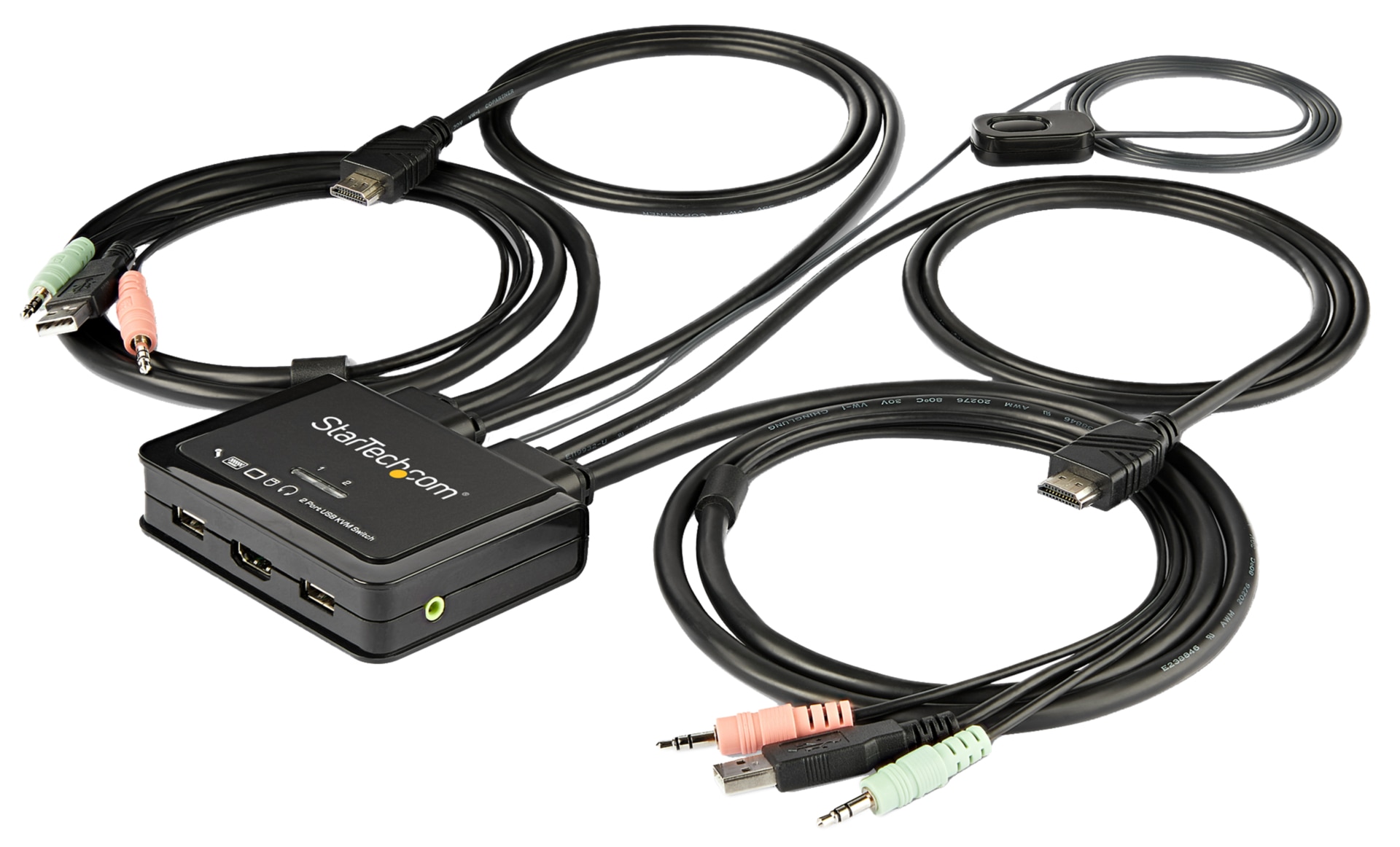 StarTech.com 2 Port HDMI KVM Switch - 4K 60Hz Compact UHD Dual HDMI USB KVM