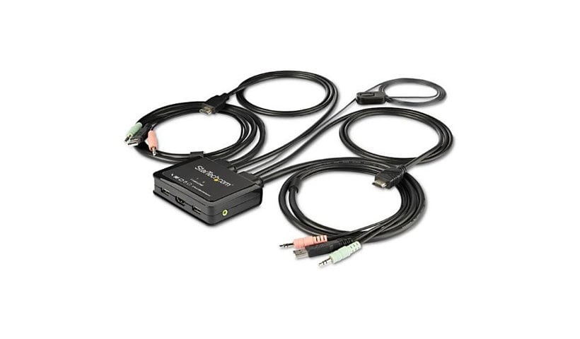 StarTech.com 2 Port HDMI KVM Switch 4K 60Hz UHD - USB KVM w/ Cables & Audio