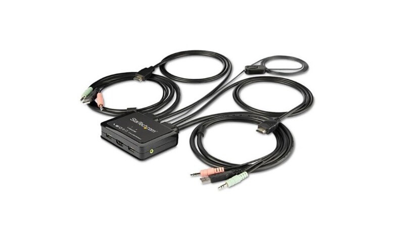 ønskelig bue Udvikle StarTech.com 2 Port HDMI KVM Switch - 4K 60Hz Compact UHD Dual HDMI USB KVM  Switch w/Cables and Audio - SV211HDUA4K - KVM Modules - CDW.com