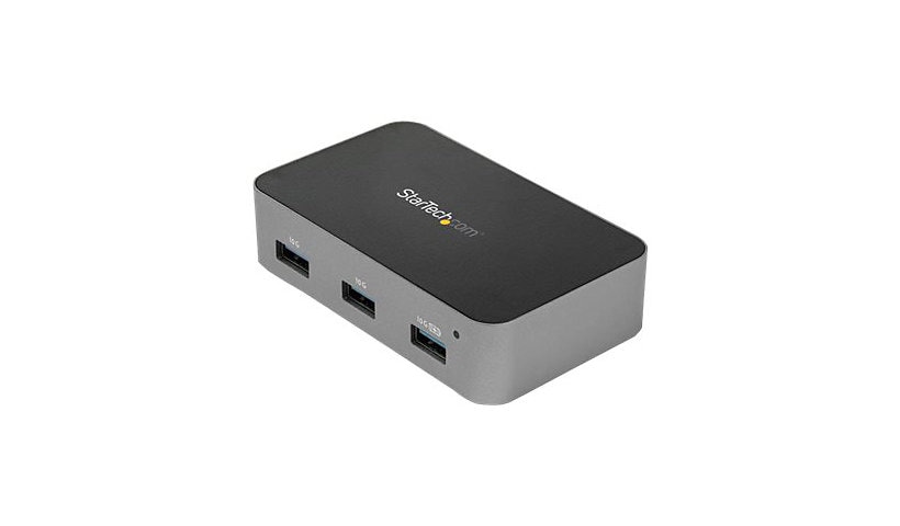 StarTech.com 4 Port USB C Hub with Power Adapter, USB 3,2 Gen 2 (10Gbps), 4x USB Type A, Self Powered, Fast Charge Port,