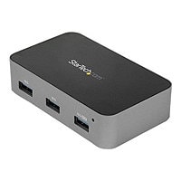 StarTech.com 4 Port USB C Hub with Power Adapter, USB 3,2 Gen 2 (10Gbps), 4x USB Type A, Self Powered, Fast Charge Port,