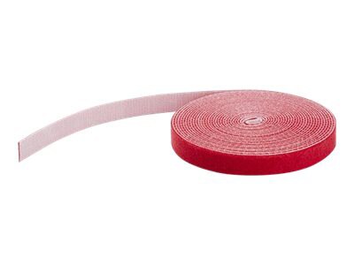 StarTech.com 100ft Hook and Loop Tape Roll Reusable Cable Ties/Wraps - Red
