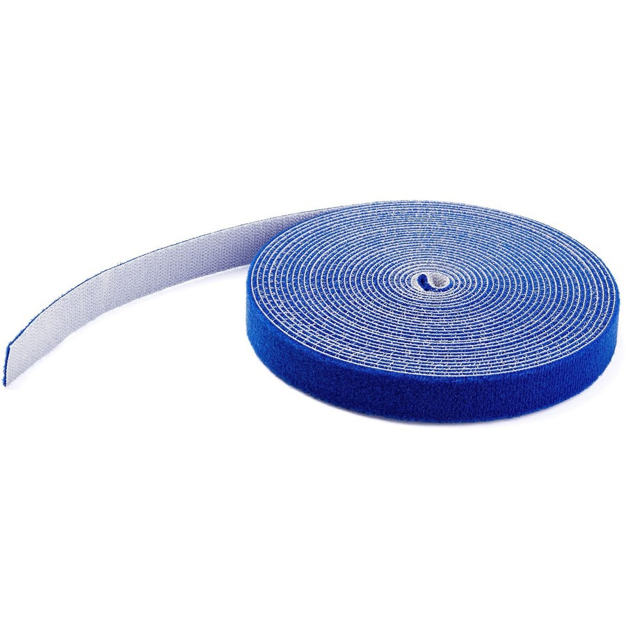 StarTech.com 50ft (15.2m) Hook and Loop Roll, Blue, Cut-to-Size Reusable Cable Ties, Bulk Wire Fastener Tape, Cable