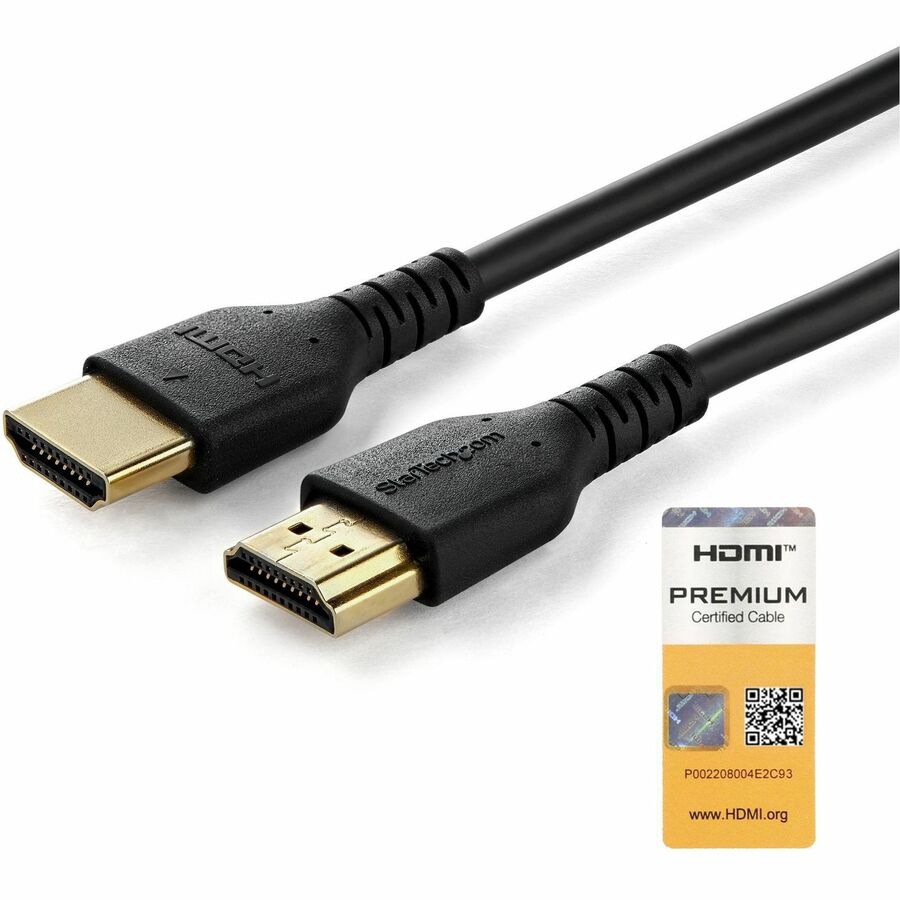 StarTech.com 6ft (2m) Slim HDMI Cable, Premium HDMI 2.0 Cord with Ethernet,