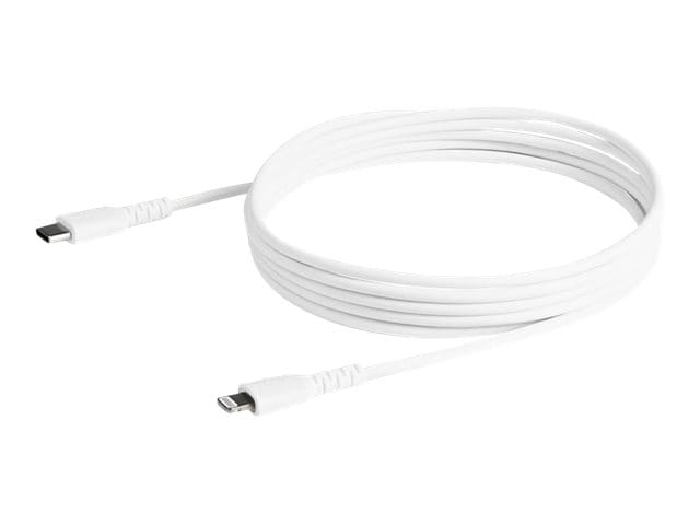 StarTech.com 6 foot/2m Durable White USB-C to Lightning Cable, Rugged Heavy Duty Charging/Sync Cable for Apple