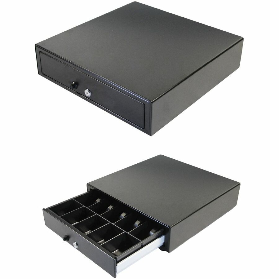 Thumbnail 2 of 8 for apg Manual 16.2" Point of Sale Cash Drawer | Vasario Series VP101-BL1616 | Push-Button Operation | Plastic Till with 5