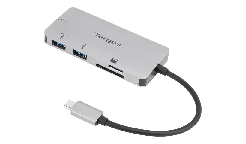 Targus USB-C Multi-Port Hub with Card Reader and 100W PD Pass-Through - hub