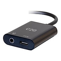 C2G USB C to 3.5mm AUX Adapter with Power Delivery up to 100W - USB C to AUX - M/F